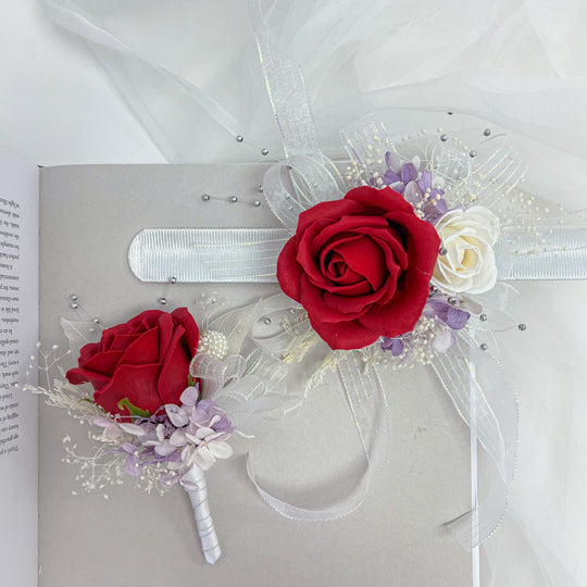 Black & Silver Prom Corsage - Formal - Dried Flowers Forever